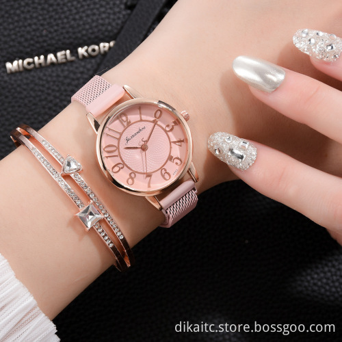 Fashion Watch Gift Set Women Beautiful Bracelet Watches Set With Gift Box Rhinestone Wristwatch Bangle Set for Party Wholesale